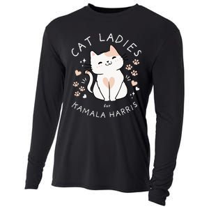 Cat Ladies For Kamala Harris Project Coconut Tree For President Cooling Performance Long Sleeve Crew