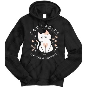 Cat Ladies For Kamala Harris Project Coconut Tree For President Tie Dye Hoodie