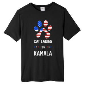 Cat Ladies For Kamala Funny Cat 2024 President Kamala Harris Tall Fusion ChromaSoft Performance T-Shirt