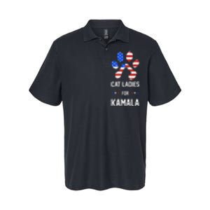 Cat Ladies For Kamala Funny Cat 2024 President Kamala Harris Softstyle Adult Sport Polo