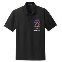 Cat Ladies For Kamala Funny Cat 2024 President Kamala Harris Dry Zone Grid Polo