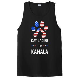 Cat Ladies For Kamala Funny Cat 2024 President Kamala Harris PosiCharge Competitor Tank