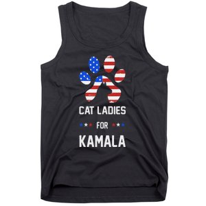 Cat Ladies For Kamala Funny Cat 2024 President Kamala Harris Tank Top