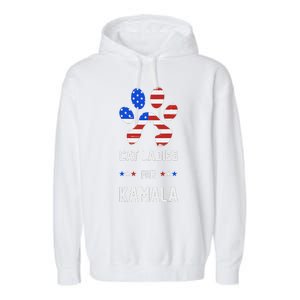 Cat Ladies For Kamala Funny Cat 2024 President Kamala Harris Garment-Dyed Fleece Hoodie