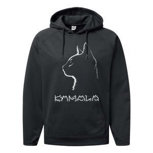 Cat Ladies For Kamala Funny Cat 2024 President Kamala Harris Performance Fleece Hoodie