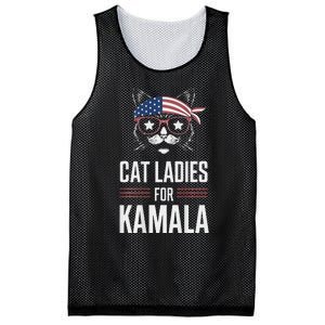 Cat Ladies For Kamala Funny Cat 2024 President Kamala Harris Mesh Reversible Basketball Jersey Tank