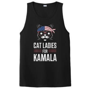 Cat Ladies For Kamala Funny Cat 2024 President Kamala Harris PosiCharge Competitor Tank