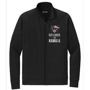 Cat Ladies For Kamala Funny Cat 2024 President Kamala Harris Stretch Full-Zip Cadet Jacket