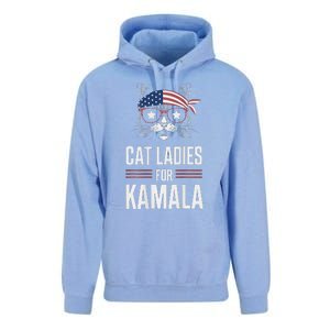 Cat Ladies For Kamala Funny Cat 2024 President Kamala Harris Unisex Surf Hoodie