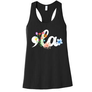 Comma La Floral Kamala Harris President 2024 Coma La Flowers Women's Racerback Tank