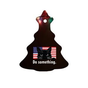 Cat Ladies Funny Kamala Harris 2024 Election Do Something Ceramic Tree Ornament