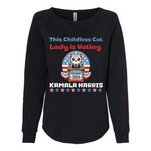 Cat Ladies For Kamala Funny Cat 2024 President Kamalaharris Womens California Wash Sweatshirt