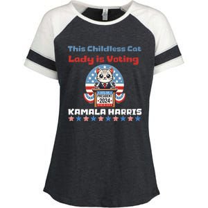 Cat Ladies For Kamala Funny Cat 2024 President Kamalaharris Enza Ladies Jersey Colorblock Tee