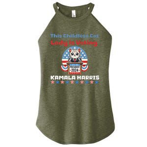 Cat Ladies For Kamala Funny Cat 2024 President Kamalaharris Women's Perfect Tri Rocker Tank