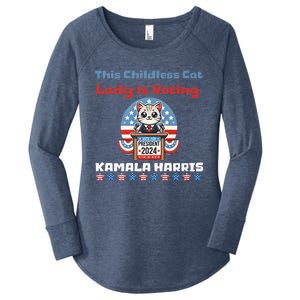 Cat Ladies For Kamala Funny Cat 2024 President Kamalaharris Women's Perfect Tri Tunic Long Sleeve Shirt