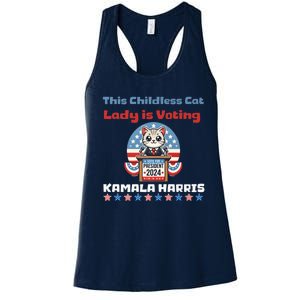 Cat Ladies For Kamala Funny Cat 2024 President Kamalaharris Women's Racerback Tank