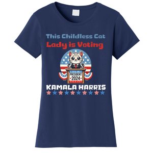 Cat Ladies For Kamala Funny Cat 2024 President Kamalaharris Women's T-Shirt