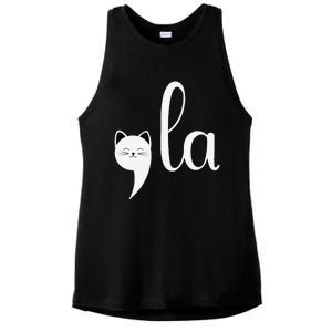 Comma La Funny Anti Republican Liberal Voters Democrat Ladies PosiCharge Tri-Blend Wicking Tank