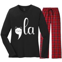 Comma La Funny Anti Republican Liberal Voters Democrat Women's Long Sleeve Flannel Pajama Set 