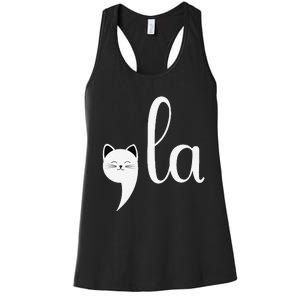 Comma La Funny Anti Republican Liberal Voters Democrat Women's Racerback Tank