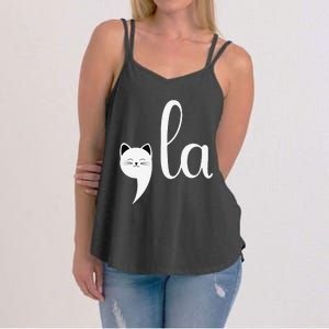 Comma La Funny Anti Republican Liberal Voters Democrat Women's Strappy Tank