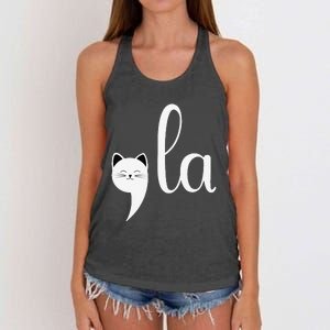 Comma La Funny Anti Republican Liberal Voters Democrat Women's Knotted Racerback Tank