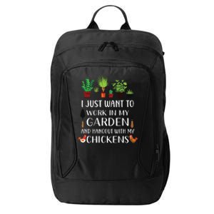 Chicken Lover Funny Gardening Shirts For Men Women Gardener City Backpack