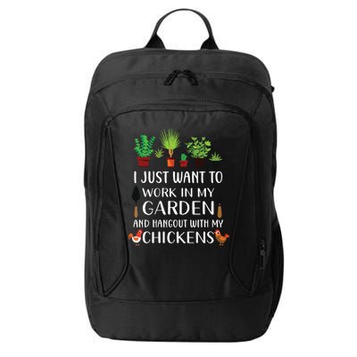 Chicken Lover Funny Gardening Shirts For Men Women Gardener City Backpack