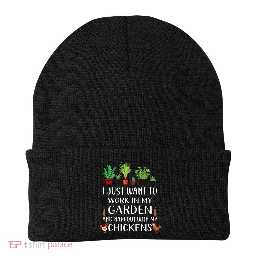 Chicken Lover Funny Gardening Shirts For Men Women Gardener Beanie