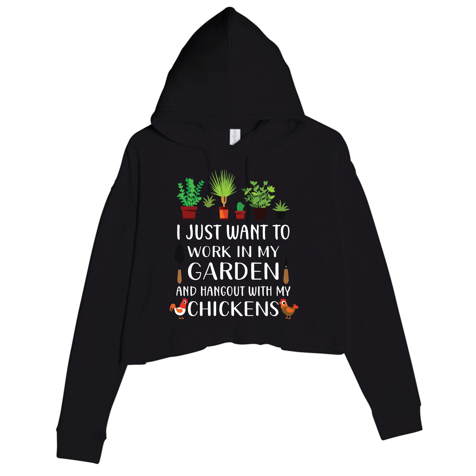 Chicken Lover Funny Gardening Shirts For Men Women Gardener Crop Fleece Hoodie