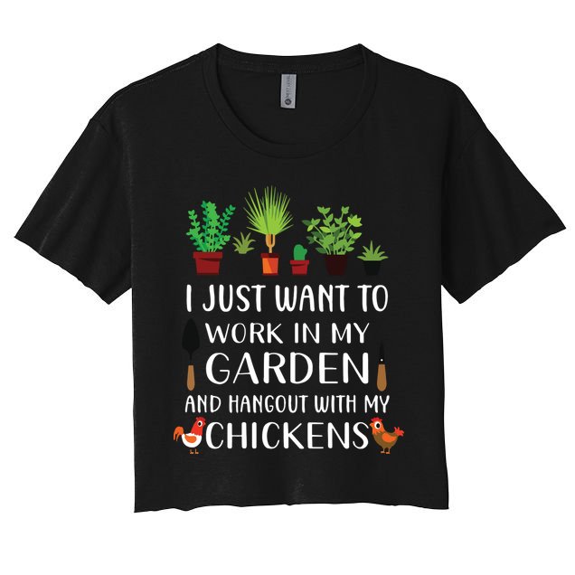 Chicken Lover Funny Gardening Shirts For Men Women Gardener Women's Crop Top Tee