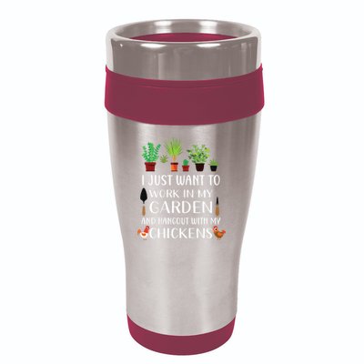 Chicken Lover Funny Gardening Shirts For Men Women Gardener 16oz Travel Tumbler