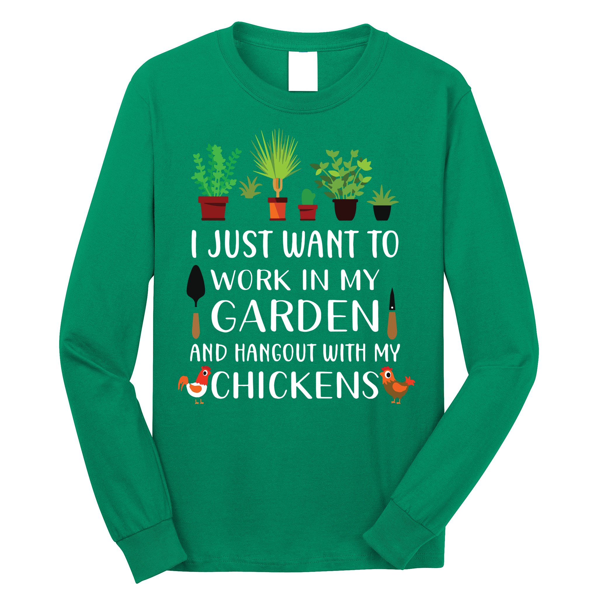 Chicken Lover Funny Gardening Shirts For Men Women Gardener Long Sleeve Shirt
