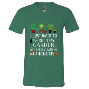 Chicken Lover Funny Gardening Shirts For Men Women Gardener V-Neck T-Shirt