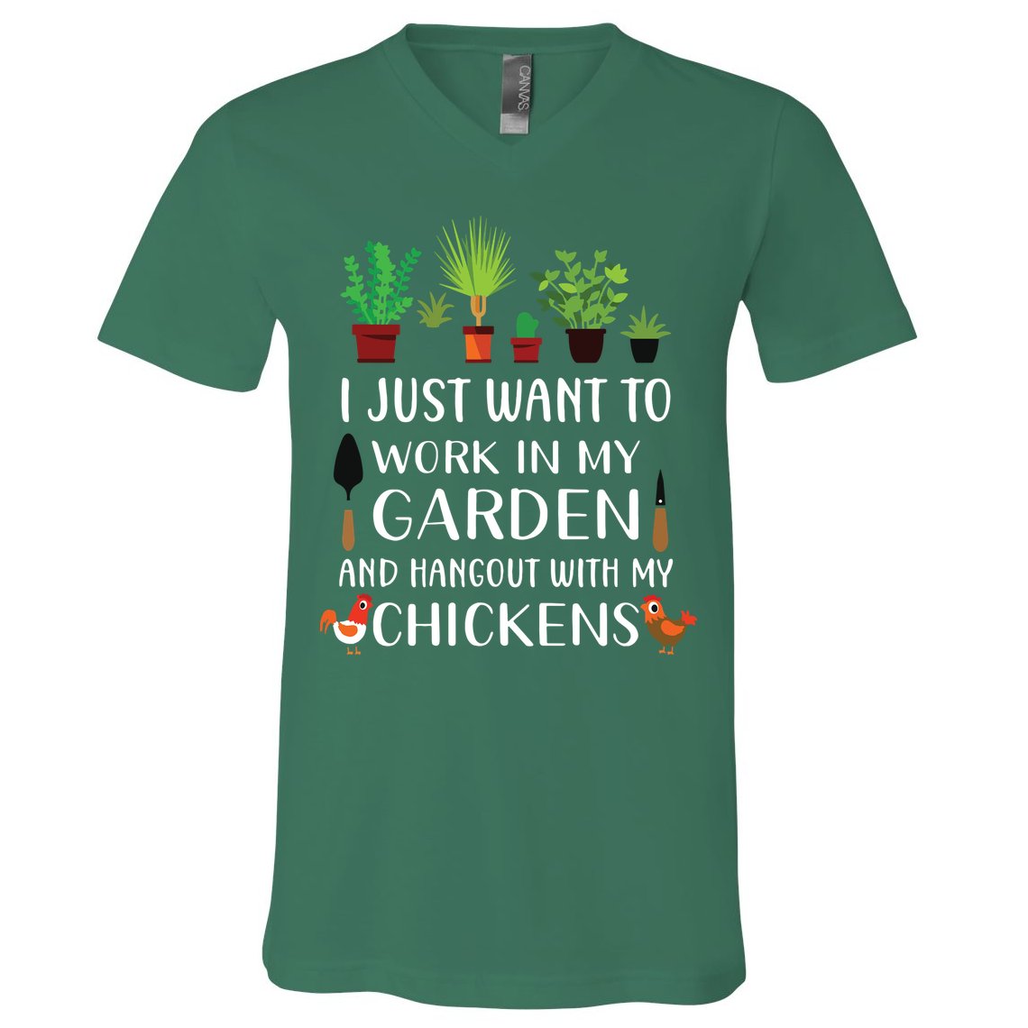Chicken Lover Funny Gardening Shirts For Men Women Gardener V-Neck T-Shirt