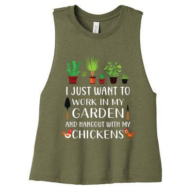 Chicken Lover Funny Gardening Shirts For Men Women Gardener Women's Racerback Cropped Tank