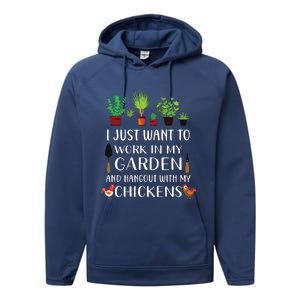 Chicken Lover Funny Gardening Shirts For Men Women Gardener Performance Fleece Hoodie