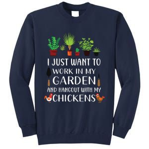 Chicken Lover Funny Gardening Shirts For Men Women Gardener Tall Sweatshirt