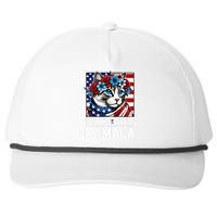 Cat Ladies For Kamala Funny Cat 2024 President Kamalaharris Snapback Five-Panel Rope Hat