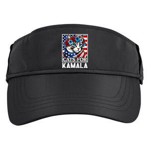 Cat Ladies For Kamala Funny Cat 2024 President Kamalaharris Adult Drive Performance Visor