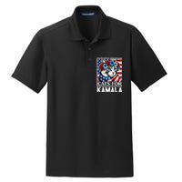 Cat Ladies For Kamala Funny Cat 2024 President Kamalaharris Dry Zone Grid Polo