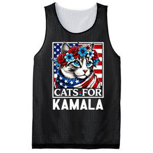 Cat Ladies For Kamala Funny Cat 2024 President Kamalaharris Mesh Reversible Basketball Jersey Tank