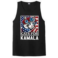 Cat Ladies For Kamala Funny Cat 2024 President Kamalaharris PosiCharge Competitor Tank