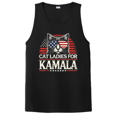 Cat Ladies For Kamala Funny Cat 2024 President Kamalaharris PosiCharge Competitor Tank