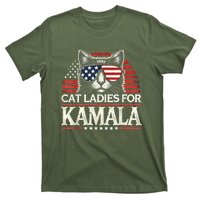 Cat Ladies For Kamala Funny Cat 2024 President Kamalaharris T-Shirt