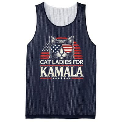 Cat Ladies For Kamala Funny Cat 2024 President Kamalaharris Mesh Reversible Basketball Jersey Tank