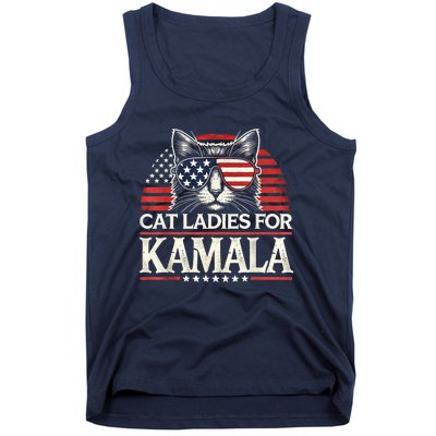 Cat Ladies For Kamala Funny Cat 2024 President Kamalaharris Tank Top