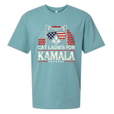 Cat Ladies For Kamala Funny Cat 2024 President Kamalaharris Sueded Cloud Jersey T-Shirt