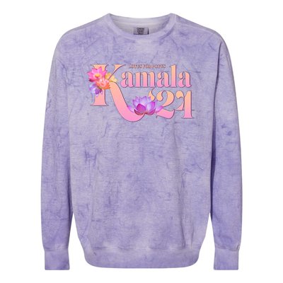 Cute Lotus Flowers Lotus For Potus Kamala Harris 2024 Colorblast Crewneck Sweatshirt