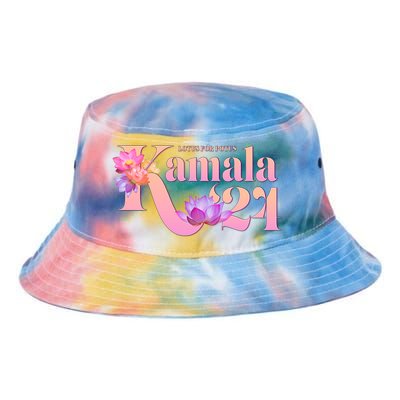 Cute Lotus Flowers Lotus For Potus Kamala Harris 2024 Tie Dye Newport Bucket Hat